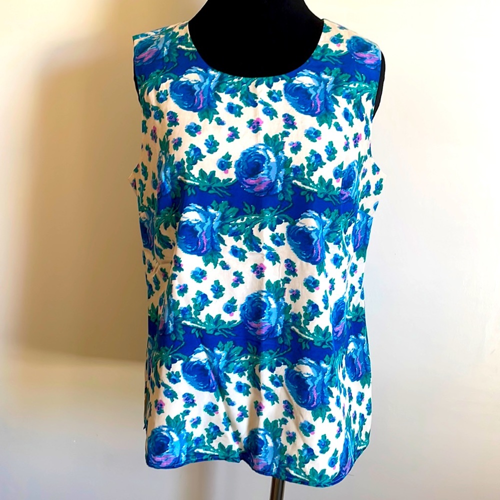 Talbots Floral Print Sleeveless Blouse